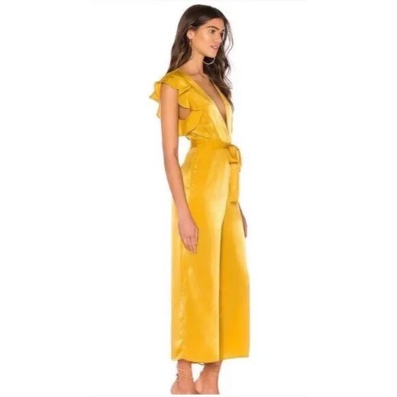 Tularosa Sunset Yellow Ruffle Sleeve Jumpsuit - Picture 3 of 7